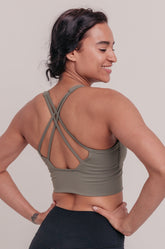 Anna Strappy Sports Bra - Khaki-Araa Active